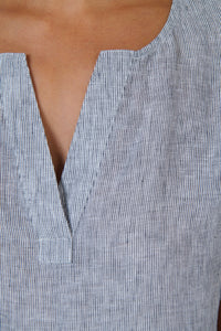 Naturals by O&J Linen Top in Sliver GA718