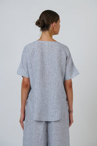 Naturals by O&J Linen Top in Sliver GA718