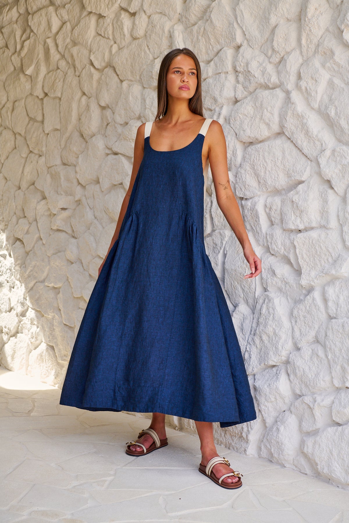 Naturals by O & J Linen Dress in Eclipse GA719