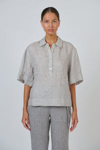 Naturals by O&J Linen Top in Chai GA720