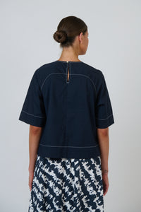 Naturals by O&J Poplin Top in Ink GA721