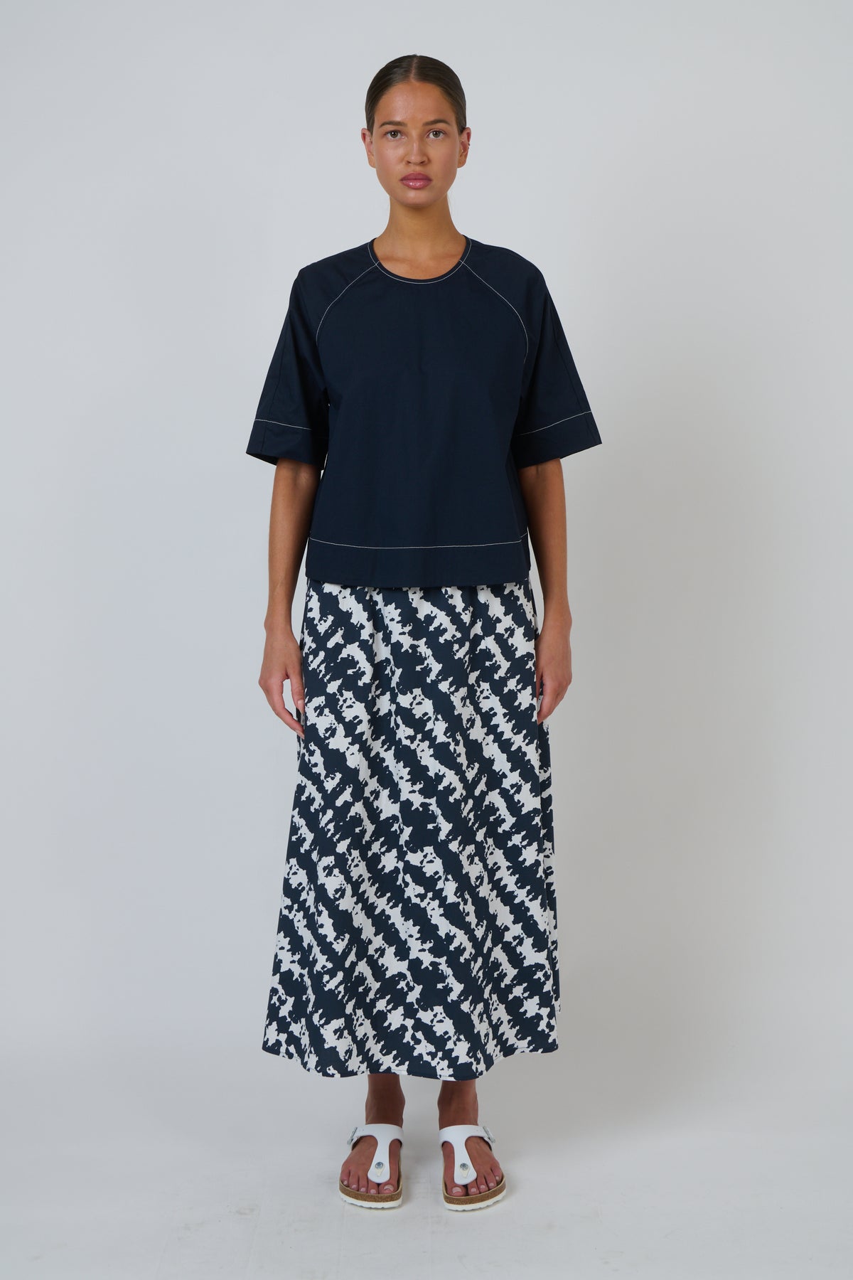Naturals by O&J Poplin Top in Ink GA721