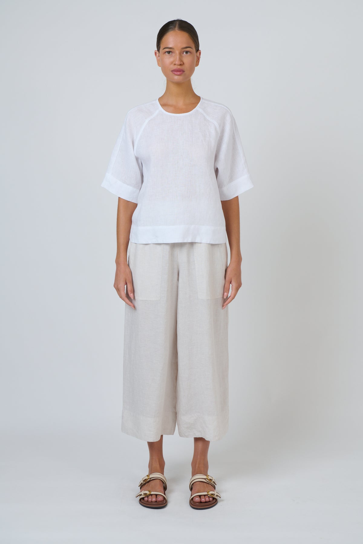 Naturals by O & J Linen Top in White Linen GA721