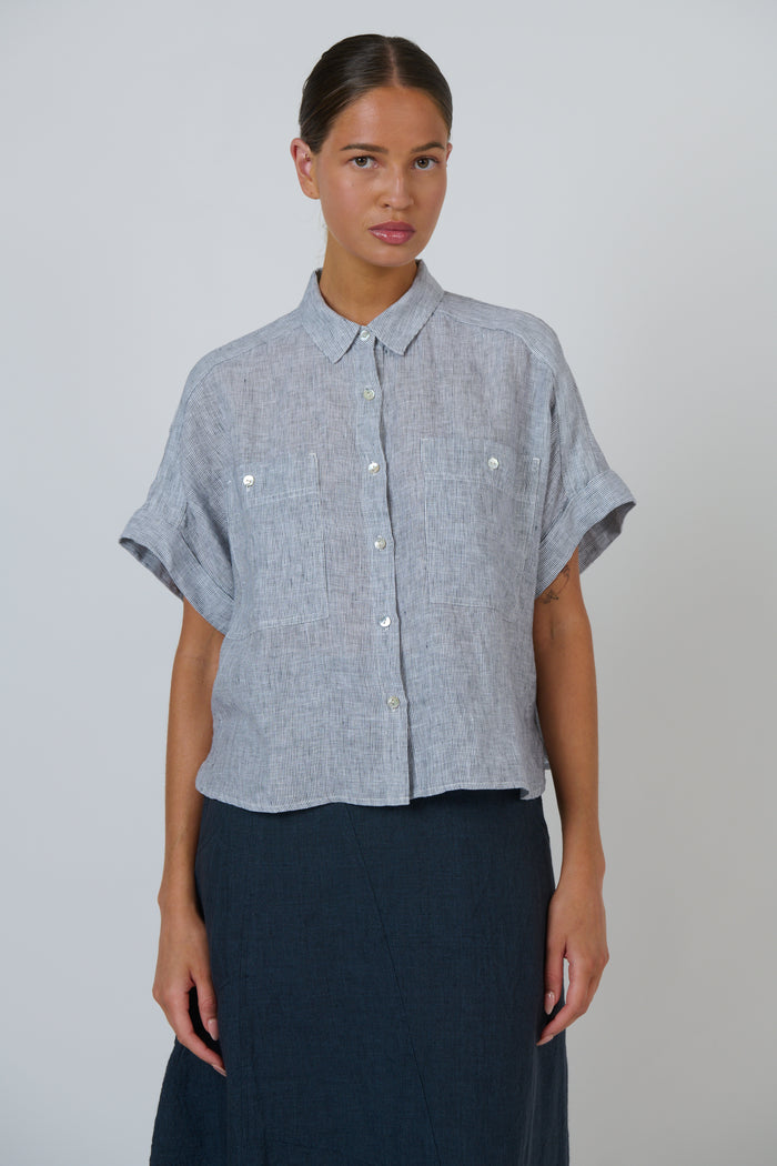 Naturals by O&J Linen Top in Sliver GA723