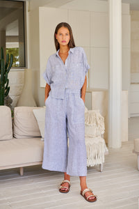 Naturals by O&J Linen Pant in Sliver GA713