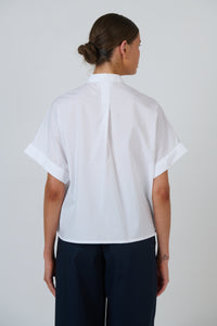 Naturals by O&J Poplin Top in White GA723