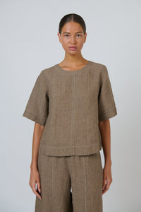 Naturals by O & J Linen Top in Agate GA724A