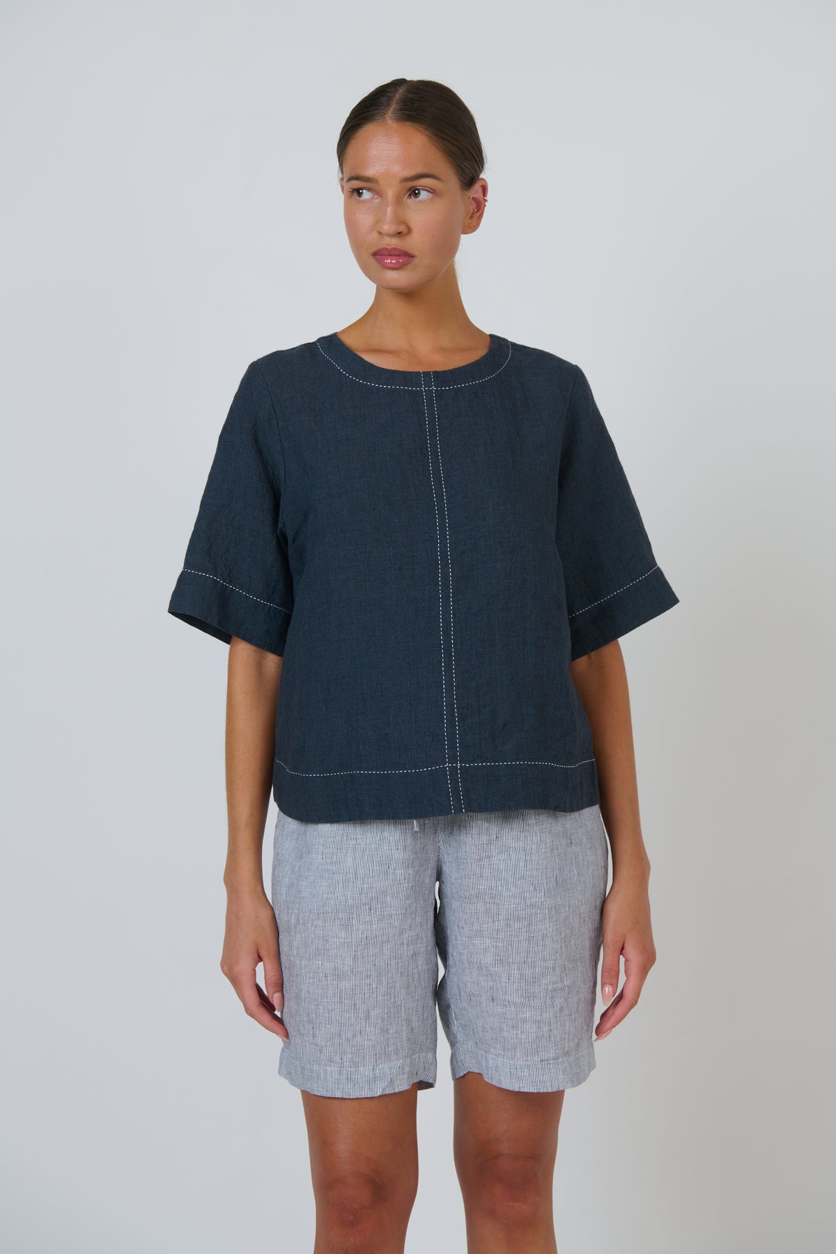 Naturals by O&J Linen Top in Gunsmoke GA724A