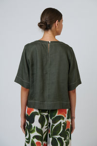 Naturals by O&J Linen Top in Topiary GA724A