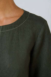 Naturals by O&J Linen Top in Topiary GA724A