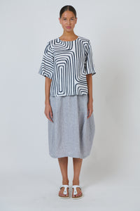 Naturals by O&J Linen Skirt in Sliver GA639
