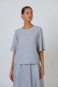 Naturals by O&J Linen Top in Sliver GA724B