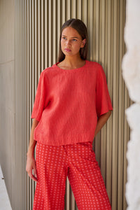 Naturals by O&J Linen Top in Sunset Strip GA724B