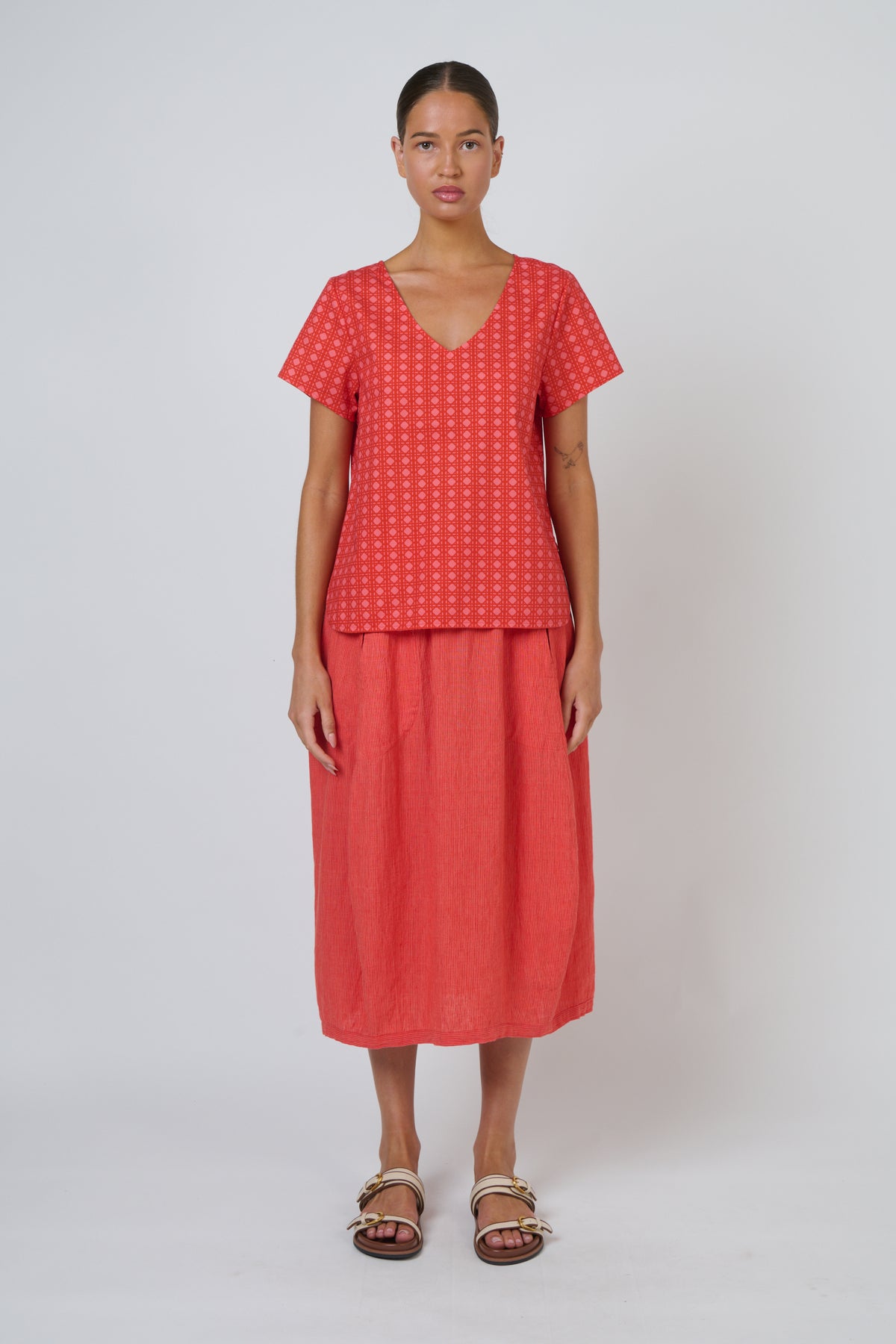 Naturals by O&J Linen Skirt in Sunset Strip GA639