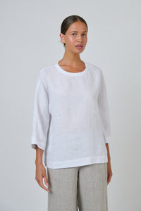 Naturals by O & J Linen Top in White GA730