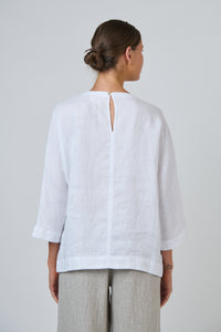 Naturals by O & J Linen Top in White GA730