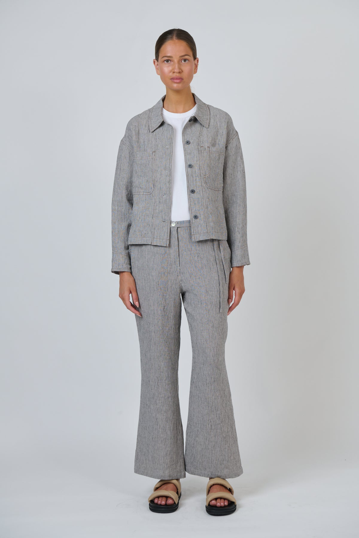 Naturals by O & J Linen Jacket in Rue GA732