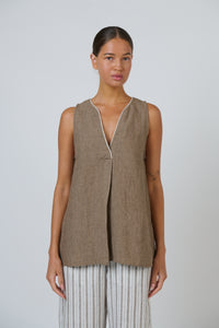 Naturals by O & J Linen Top in Agate GA733