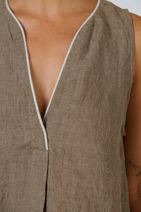 Naturals by O & J Linen Top in Agate GA733