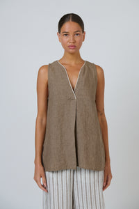 Naturals by O & J Linen Top in Agate GA733