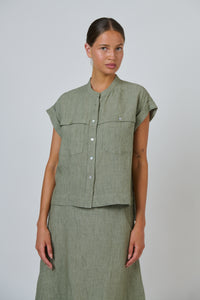 Naturals by O & J Linen Top in Artichoke GA734
