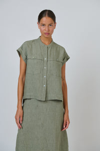 Naturals by O & J Linen Top in Artichoke GA734