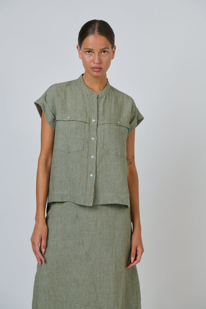 Naturals by O & J Linen Top in Artichoke GA734