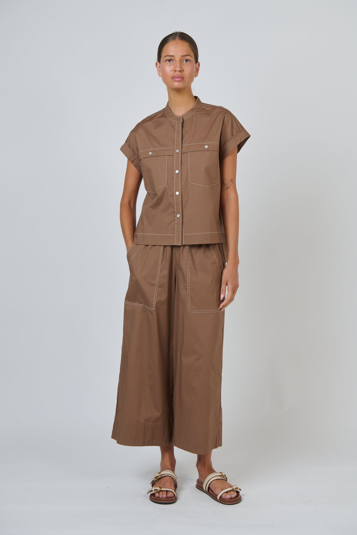 Naturals by O & J Poplin Pants in Cookie GA713