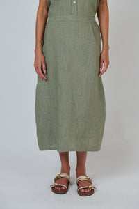 Naturals by O & J Linen Skirt in Artichoke GA736