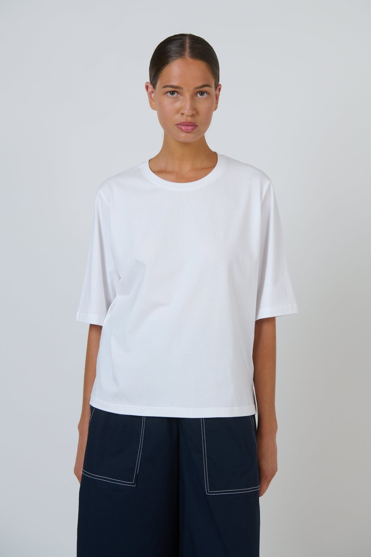 Naturals by O & J Cotton Top in White GA743