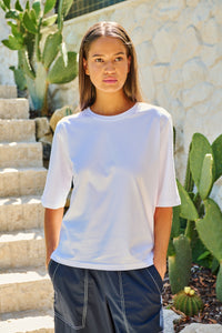 Naturals by O & J Cotton Top in White GA743
