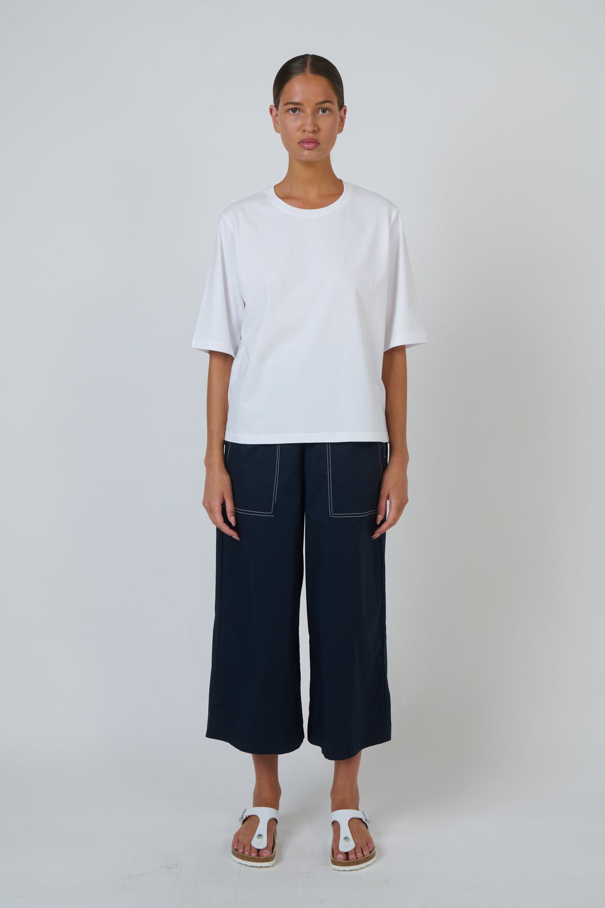 Naturals by O & J Cotton Top in White GA743