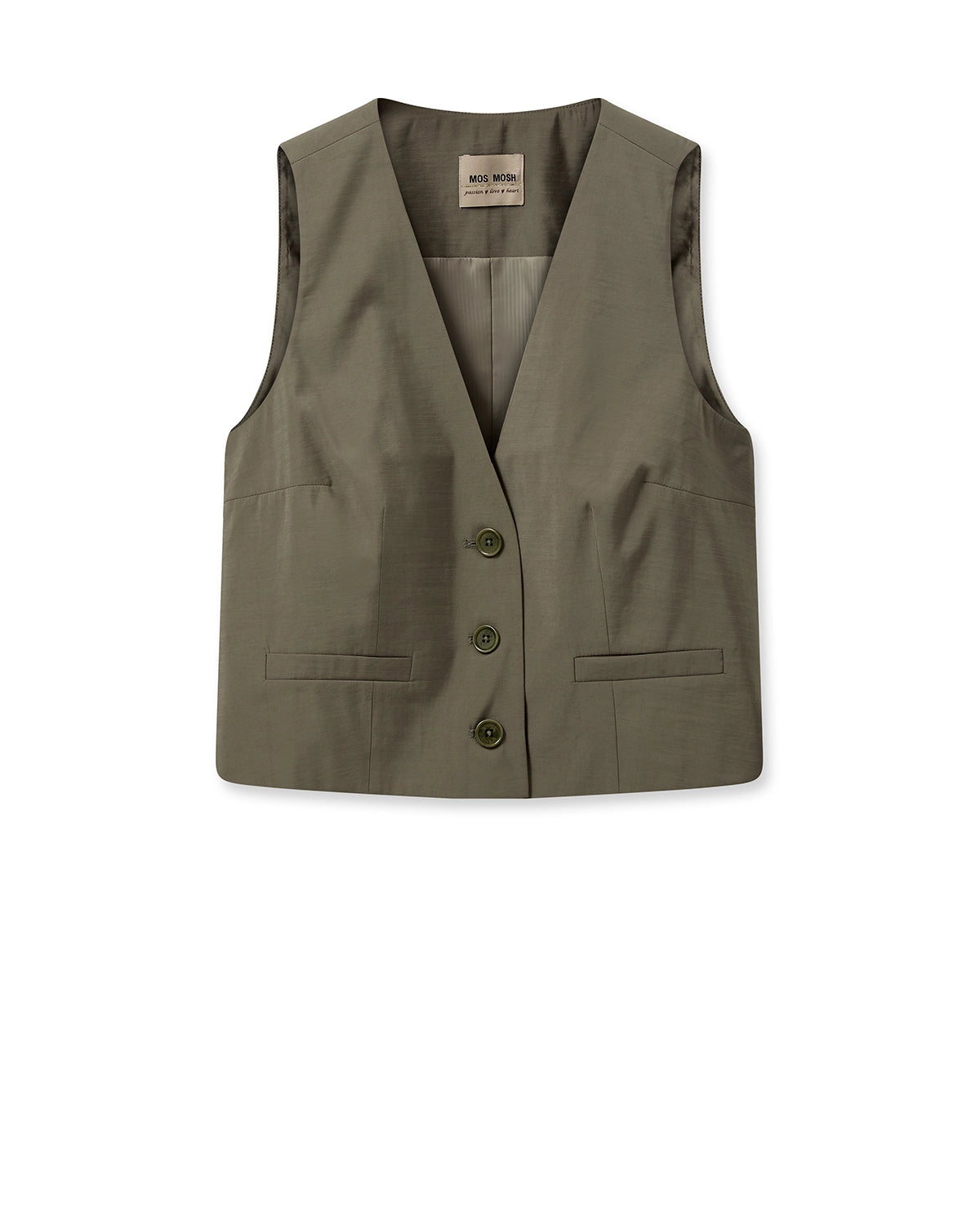 Mos Mosh Lua Eden Vest in Dusty Olive 162920