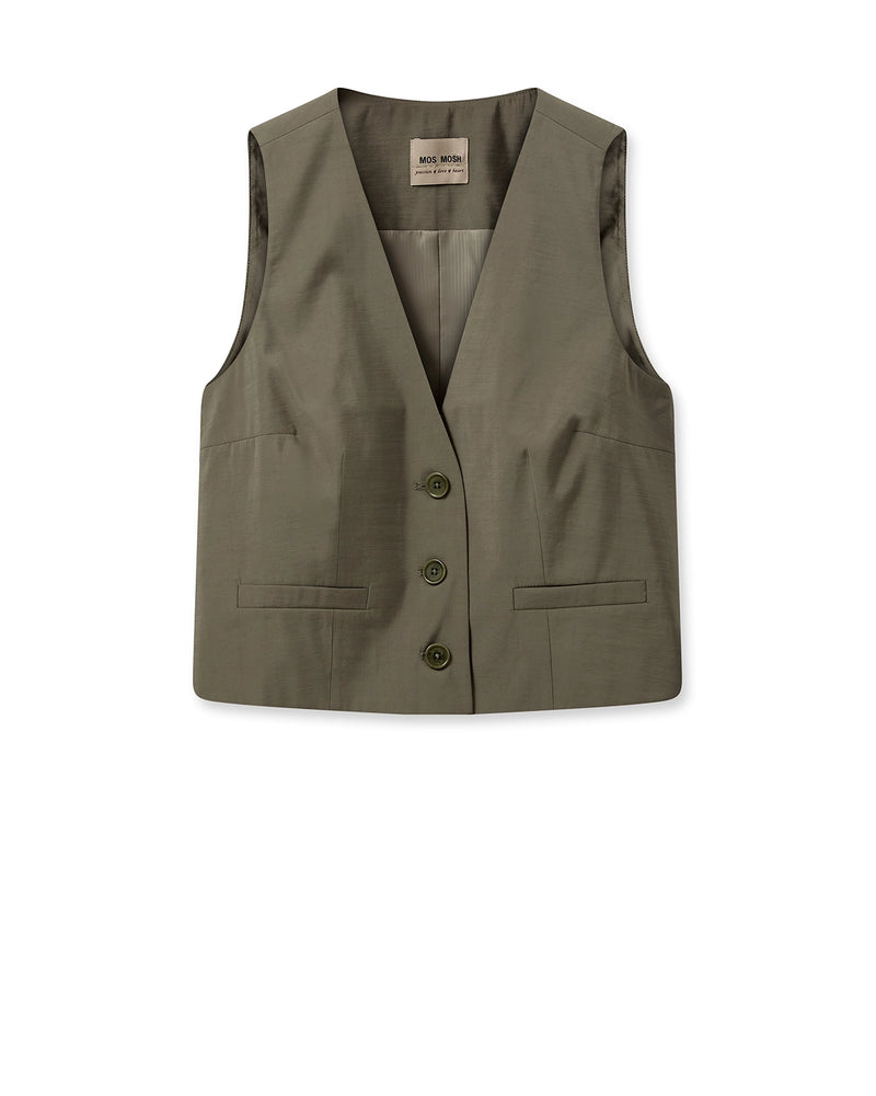 Mos Mosh Lua Eden Vest in Dusty Olive 162920