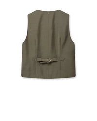 Mos Mosh Lua Eden Vest in Dusty Olive 162920