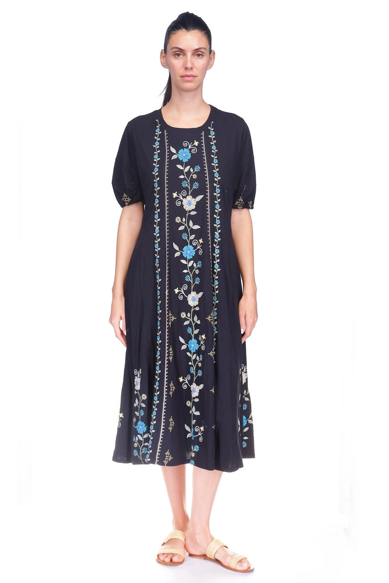 Johnny Was Bubble Sleeve Seamed Dress- Jaanvi J37425-5