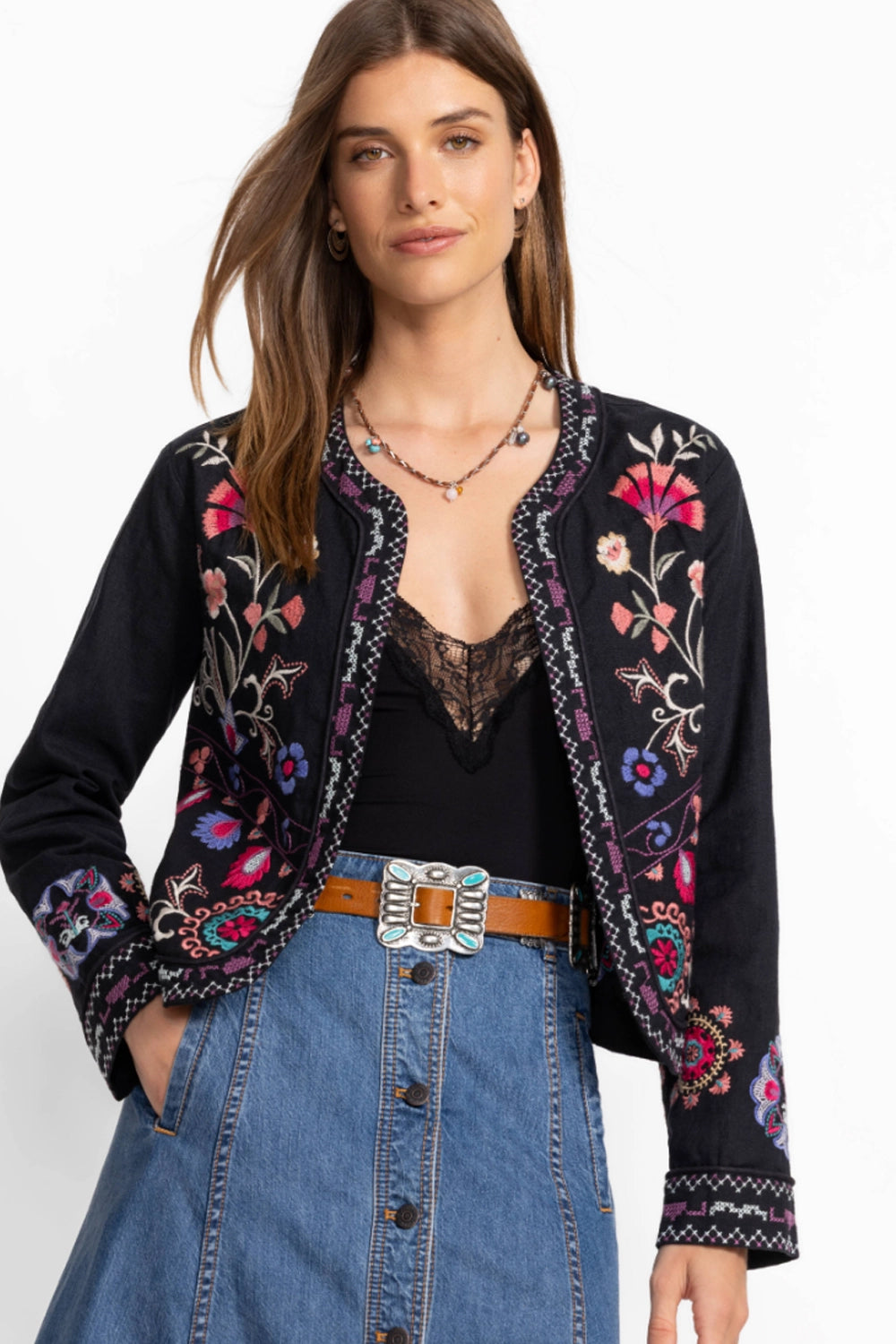 Johnny Was Linen Bolero Jacket - Gloria J43625-6
