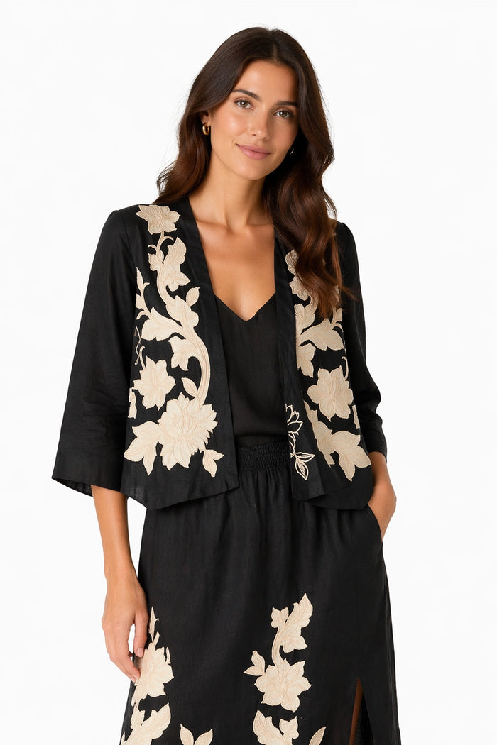 Johnny Was Linen Bolero - Henrik J44926-2