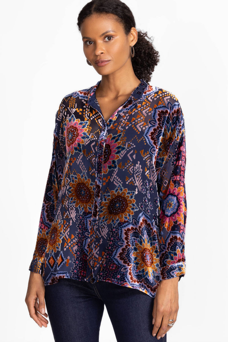 Johnny Was The Oversized Audrey Shirt - Sisi Burnout C12325-7 - Pre-Order September Delivery