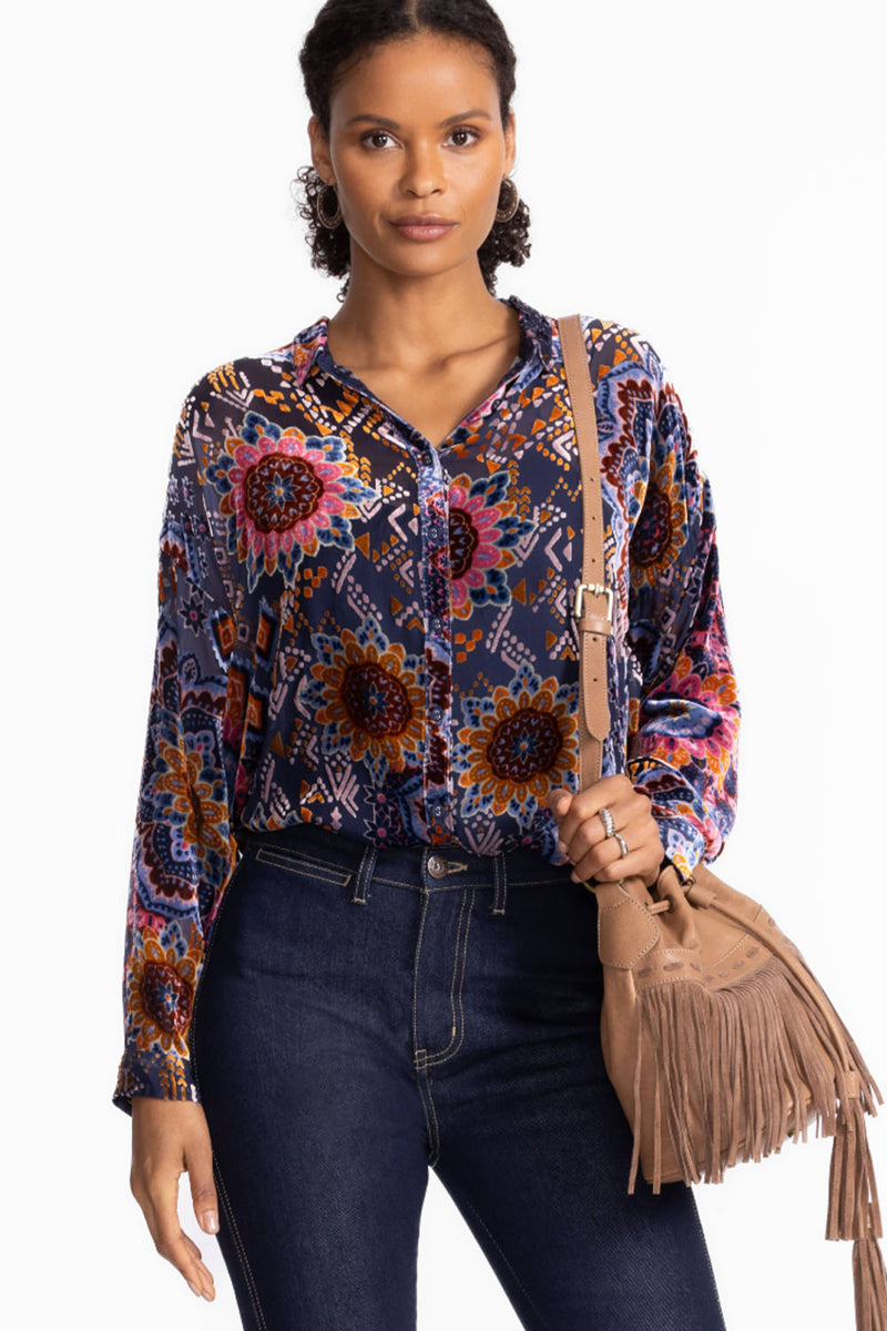 Johnny Was The Oversized Audrey Shirt - Sisi Burnout C12325-7 - Pre-Order September Delivery