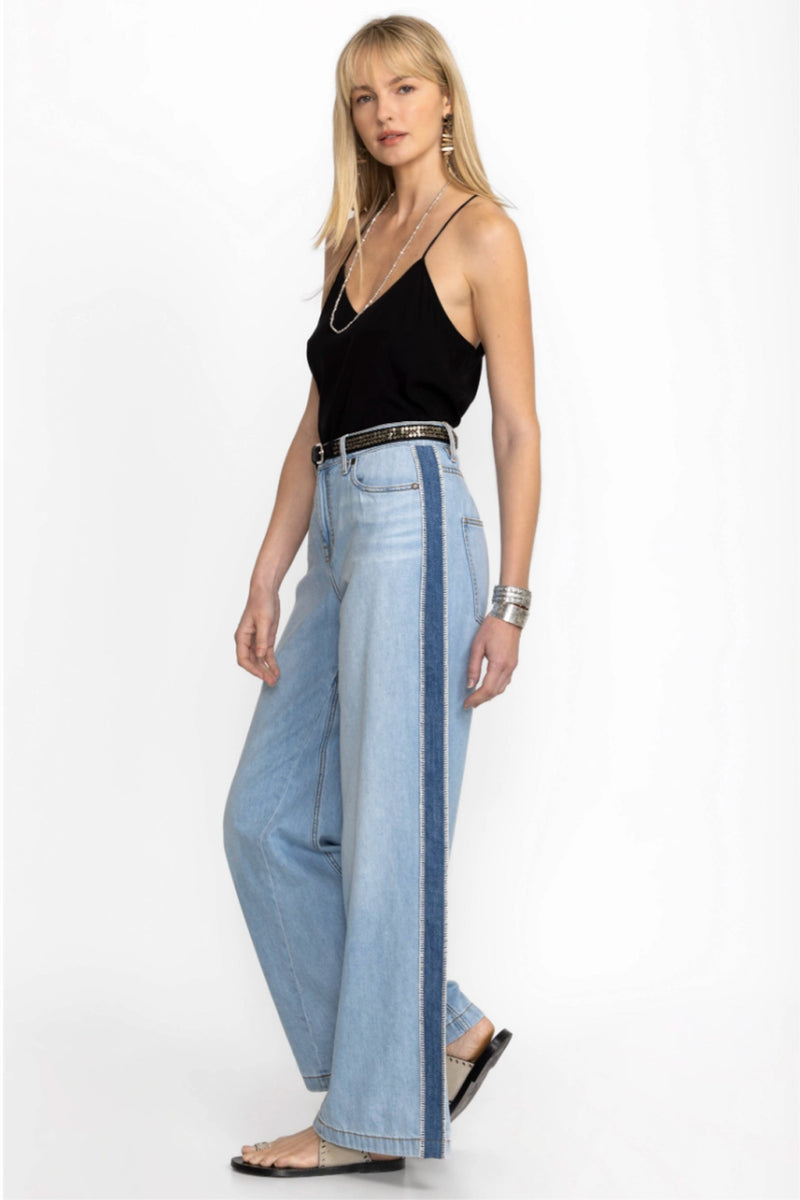 Johnny Wash Melanie Blanket Stitch Wide Leg Jean JWD1117 - Pre-Order January Delivery