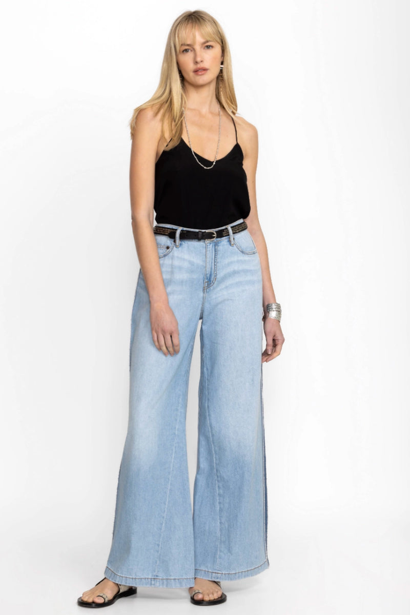 Johnny Wash Melanie Blanket Stitch Wide Leg Jean JWD1117 - Pre-Order January Delivery