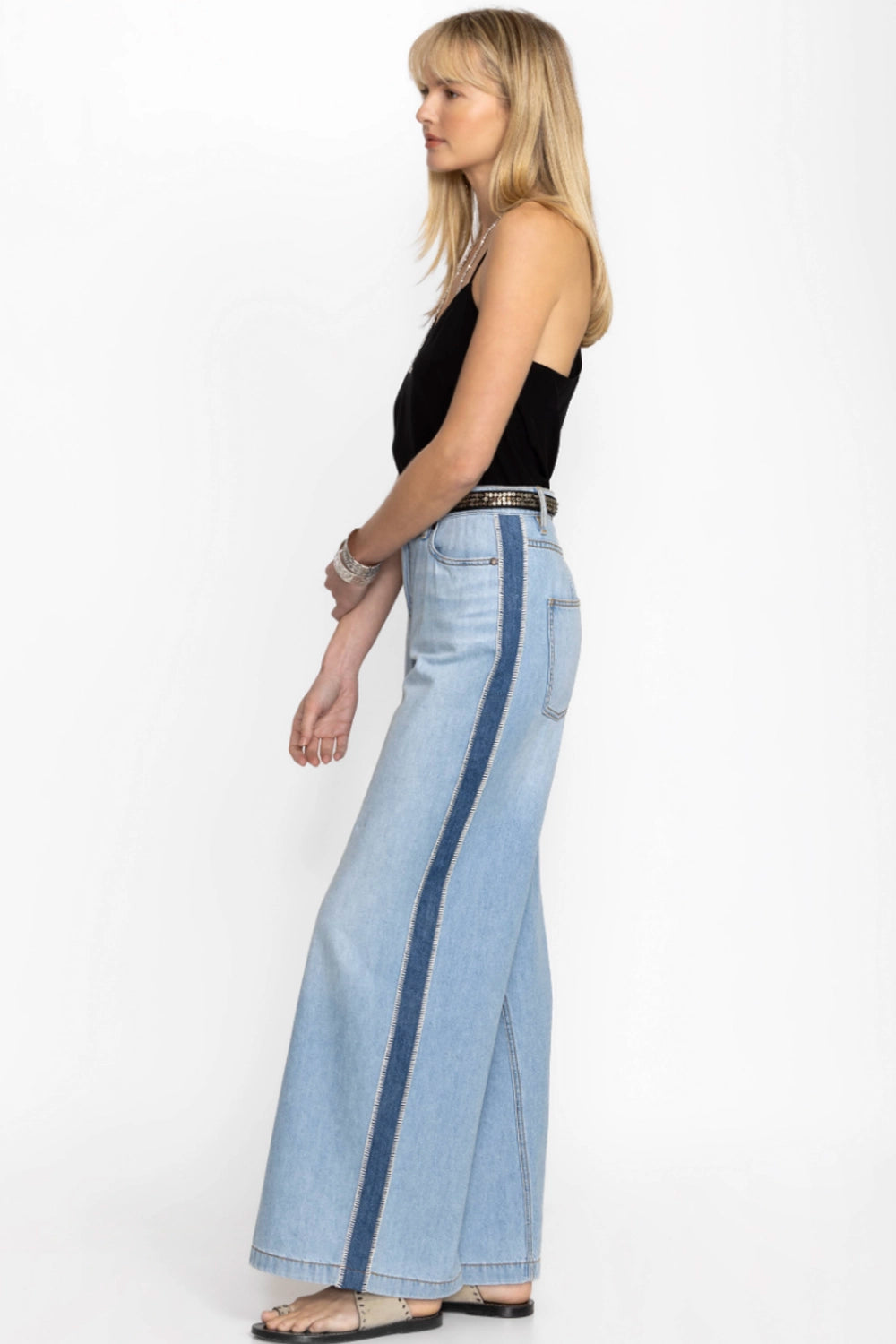 Johnny Wash Melanie Blanket Stitch Wide Leg Jean JWD1117 - Pre-Order January Delivery