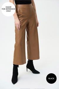 Joseph Ribkoff Faux Leather Culotte in Black Jr224016