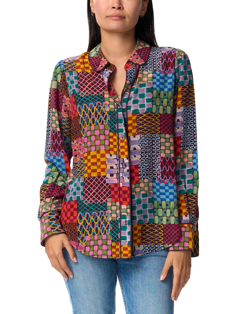 Johnny Was Isadora Waves Silk Blouse L13623-7