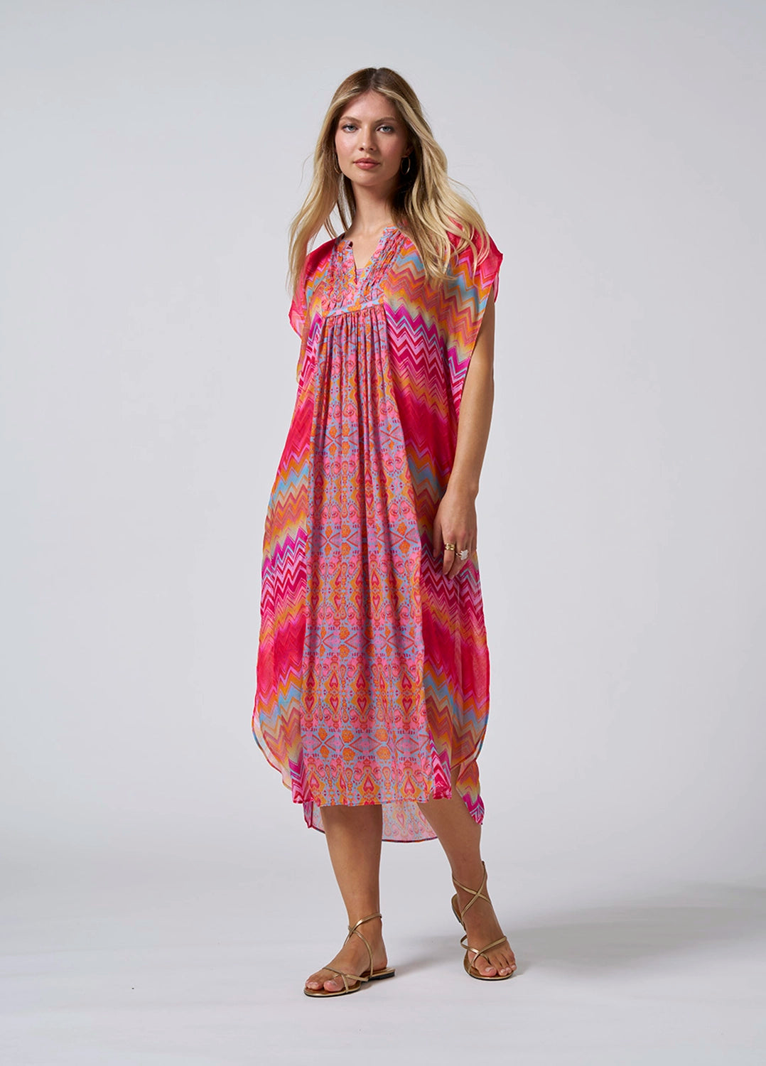 Loobies Story Rosita Kaftan Dress Rouge Multi LS2819R