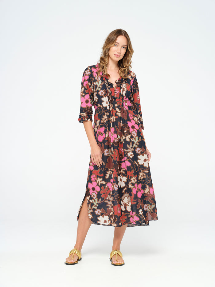 One Season Long Poppy-Little Bay-Cotton-Navy Dress 07627-782