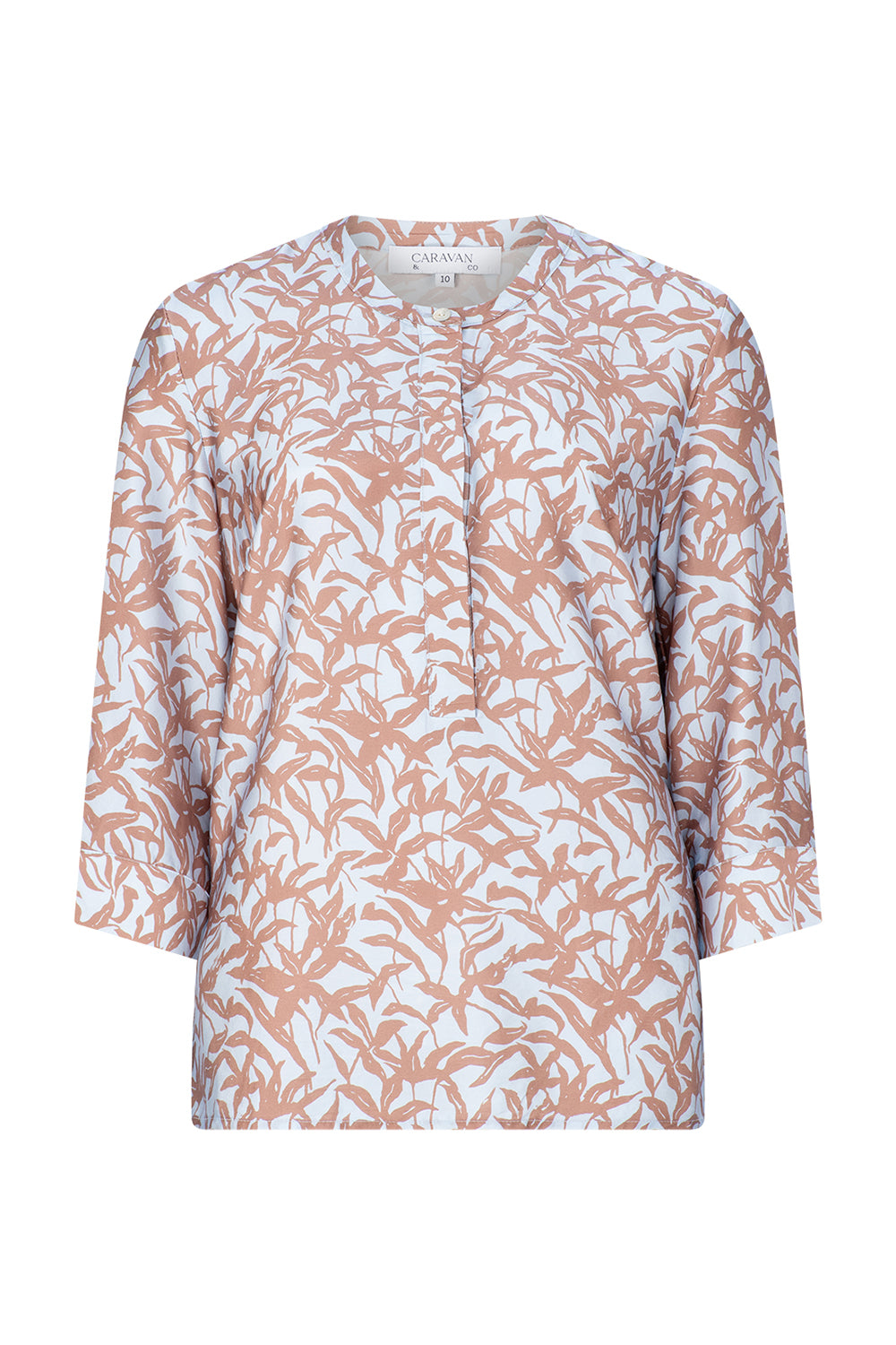 Caravan & Co Mirabella Print Silk Collar Shirt CT182p