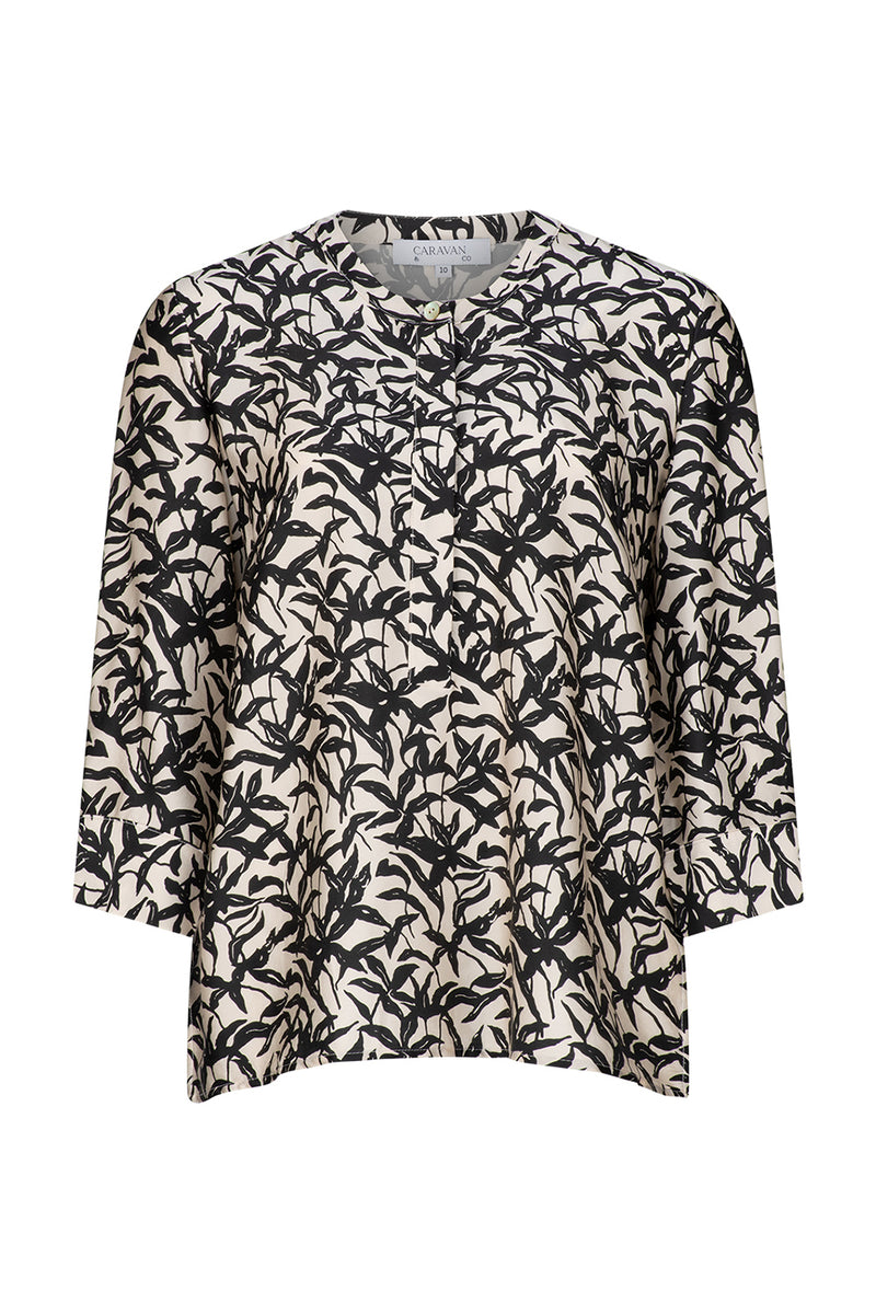 Caravan & Co Mirabella Print Silk Collar Shirt CT182p