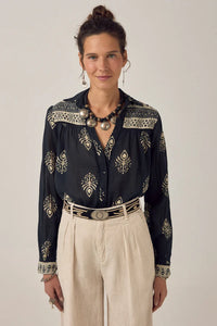 Maison Hotel Rani Shirt Black Henna - Pre-Order July Delivery